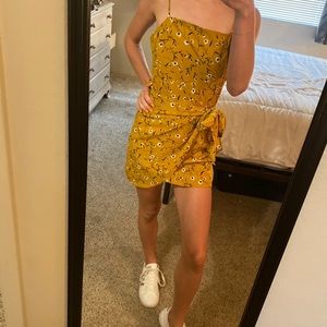 ASOS DESIGN cami plunge midi dress with blouson top in mustard ASOS ASOS DESIGN cami plunge midi dress with blouson top in mustard ASOS
